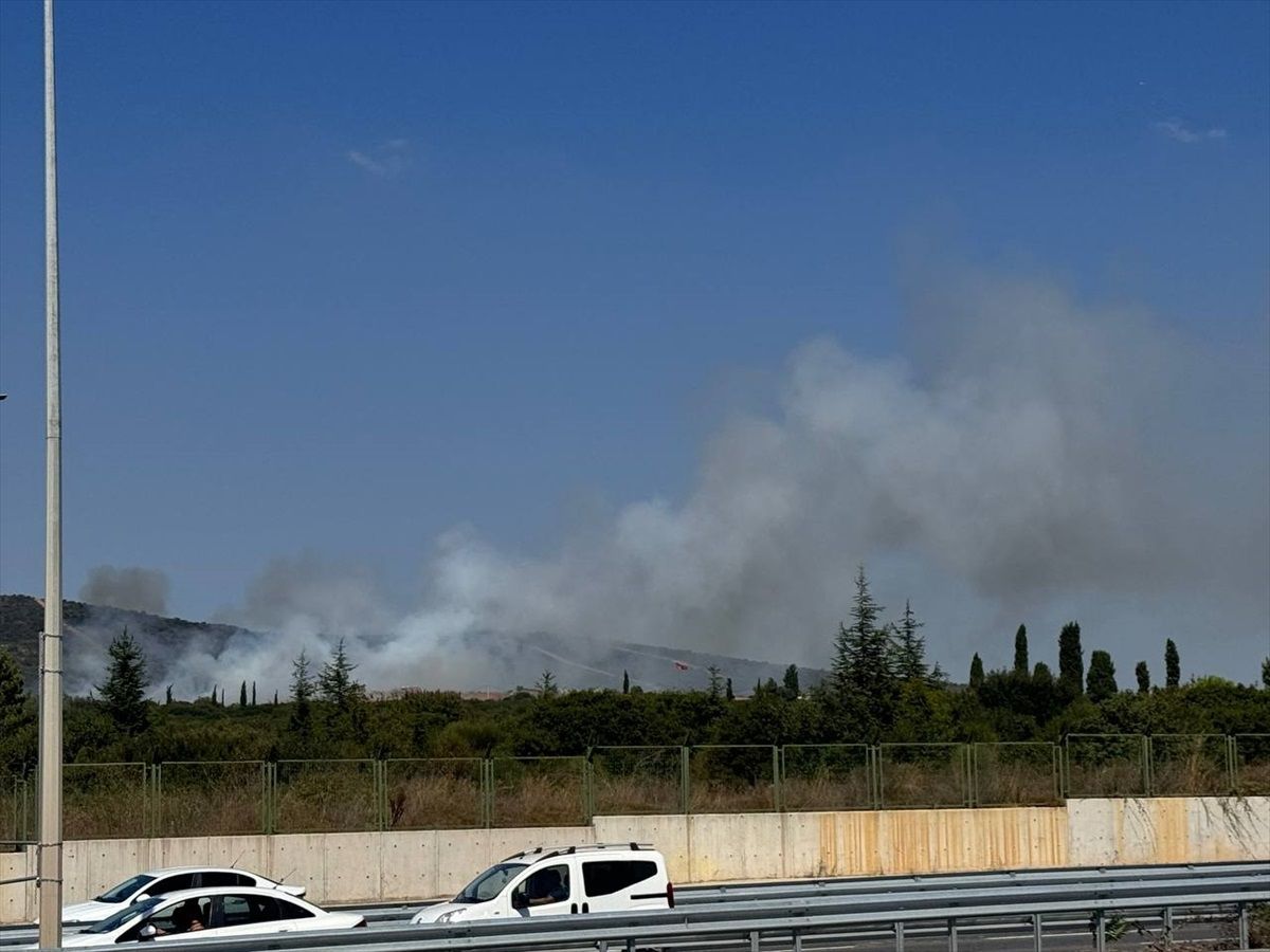 Tuzla Piyade Okulu arazisinde yangın çıktı