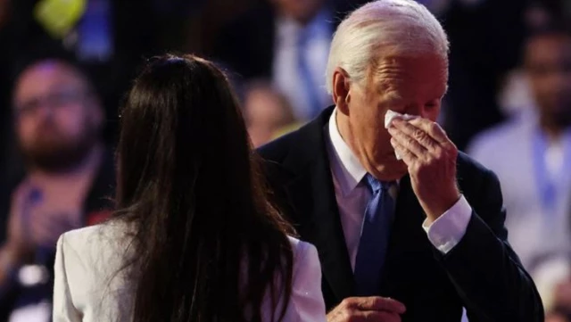 Joe Biden shed tears while delivering a speech at the Democratic National Convention.