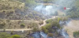 Burdur'da ağaçlık alanda çıkan yangın köylülerin imece usulü çabasıyla söndürüldü