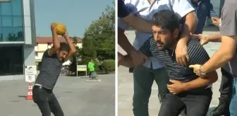 Mallarına el konulan çiftçiden belediye önünde eylem! Apar topar gözaltına aldılar