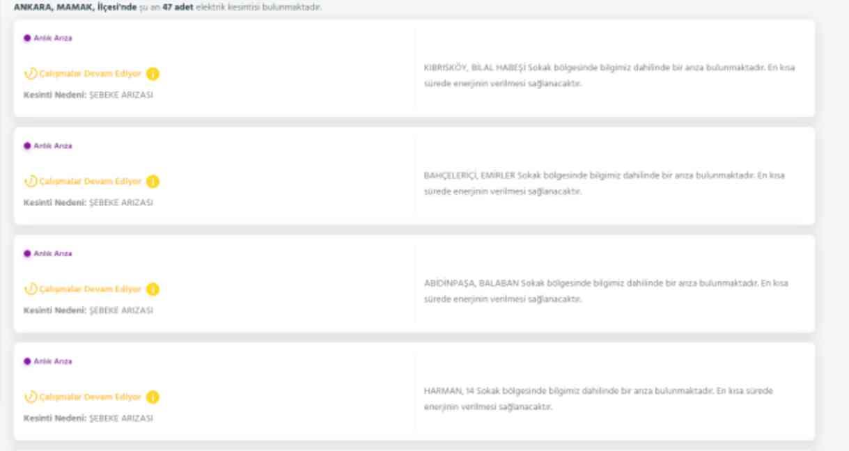 22 Ağustos Ankara elektrik kesintisi! GÜNCEL KESİNTİLER! Ankara'da elektrikler ne zaman gelecek? Ankara'da elektrik kesintisi!