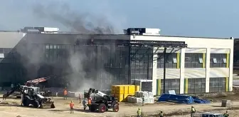 Tekirdağ'da Hastane İnşaatında Yangın Çıktı