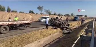 Alkollü sürücünün kullandığı araç bariyerlere çarparak takla attı: 1 yaralı