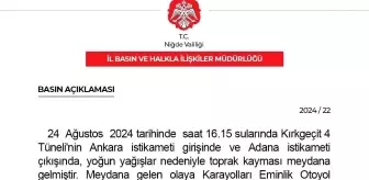 Niğde Valiliği'nden Ulaşım Aksaklığı Açıklaması