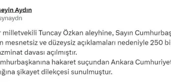 Cumhurbaşkanı Erdoğan, CHP İzmir Milletvekili Tuncay Özkan'a tazminat davası açtı