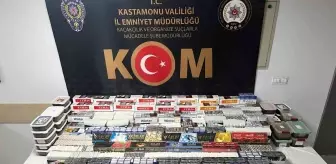 Kastamonu'da yapılan operasyonda kaçak tütün ve makaron ele geçirildi