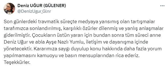 'Nilüfer oğlumu kaçırdı' diyerek ortalığı karıştıran Deniz Uğur geri adım attı