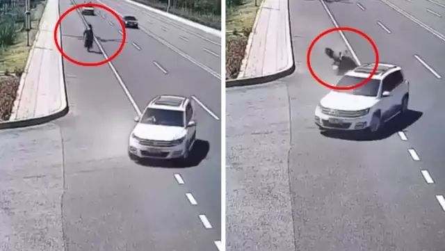 Motorcycle hit by a car caught fire, the driver burned alive! Terrifying moments captured on camera.