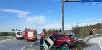 Çorum'un Sungurlu ilçesinde otomobil kaza yaptı