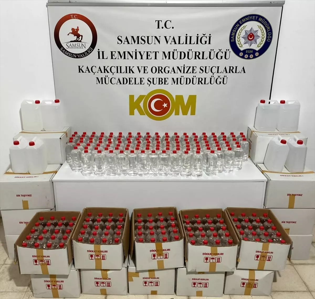 Samsun'da 700 litre etil alkol ele geçirildi
