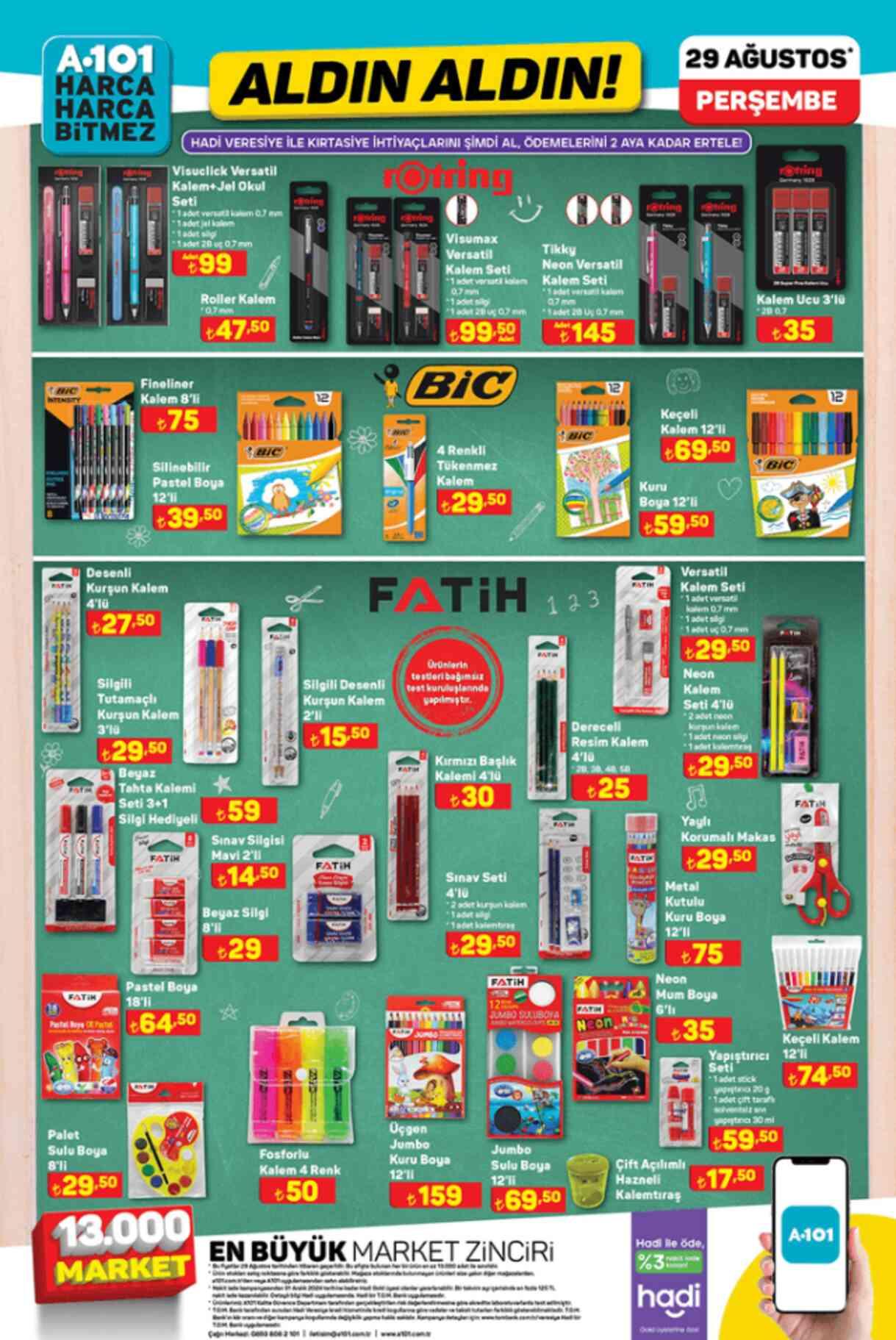 A101 AKTÜEL KATALOĞU 29 AĞUSTOS A101'e gelen ürünler! A101 bu hafta katalog ürünleri neler? A101 kırtasiye ürünleri geldi mi?