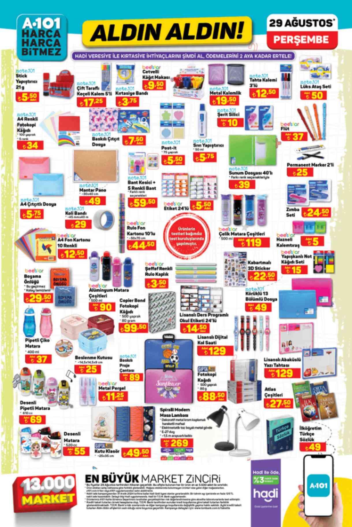A101 AKTÜEL KATALOĞU 29 AĞUSTOS A101'e gelen ürünler! A101 bu hafta katalog ürünleri neler? A101 kırtasiye ürünleri geldi mi?