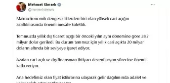 Şimşek: Yüksek Cari Açık Azaldı