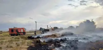 Konya'da saman balyalarının yangını söndürüldü