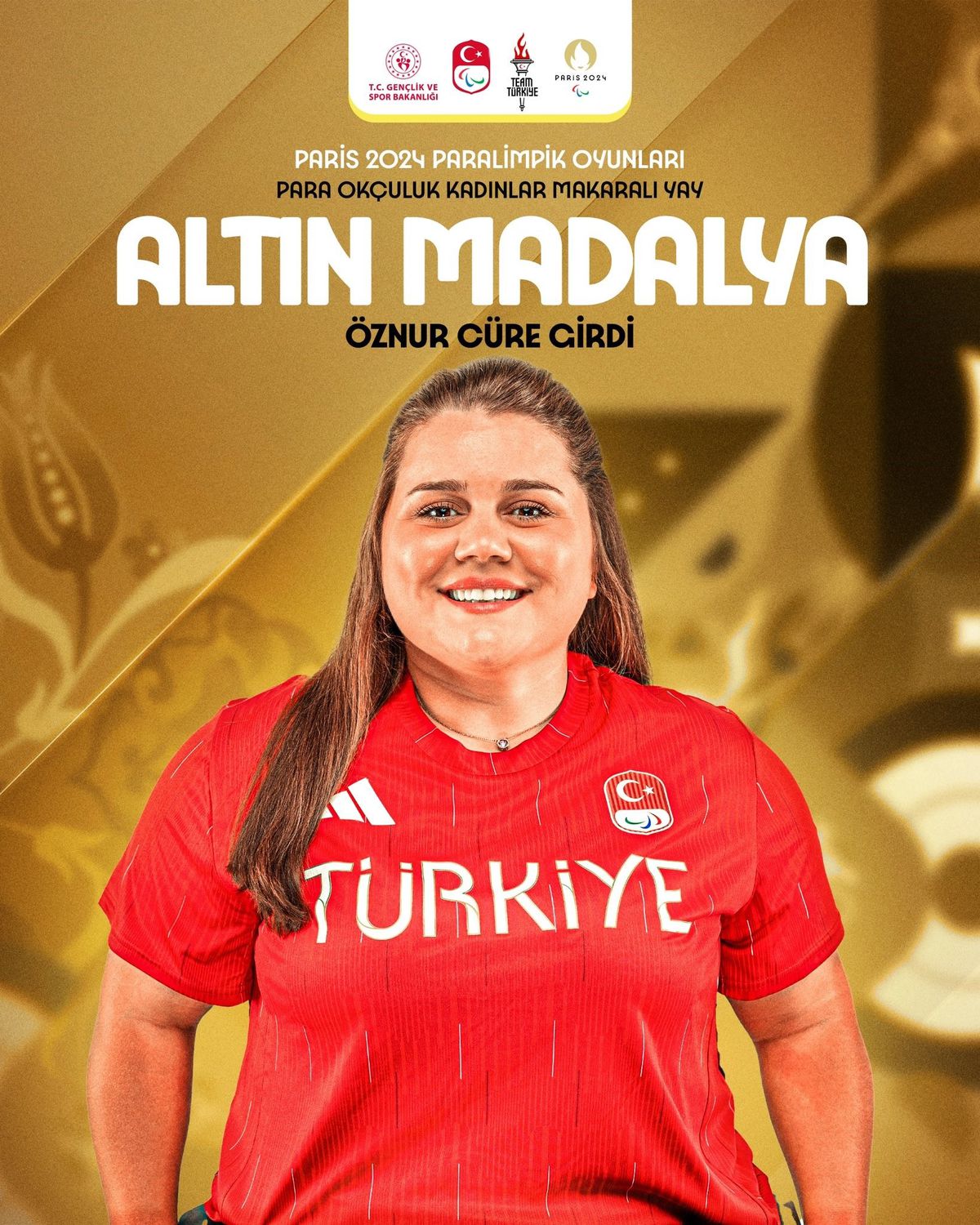Öznur Cüre Girdi, Paris 2024 Paralimpik Oyunları'nda altın madalya kazandı