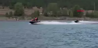 Erzurum'da Sulama Amaçlı Yapılan Gölette Jet Ski Keyfi