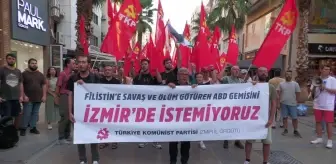 TKP Üyeleri ABD Gemisine İzmir Limanı'nda Protesto Düzenledi