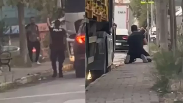 Terrifying moments in Ataşehir! When he saw the police, he first put the gun in his mouth and then pointed it to his head.