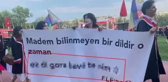 ODTÜ mezuniyet töreninde küfürlü Kürtçe pankart açıldı