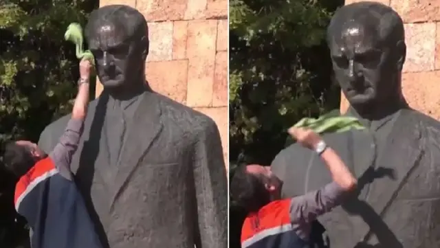 Response to the allegations that the employee who cleaned the Atatürk monument was fired from President Uzun.