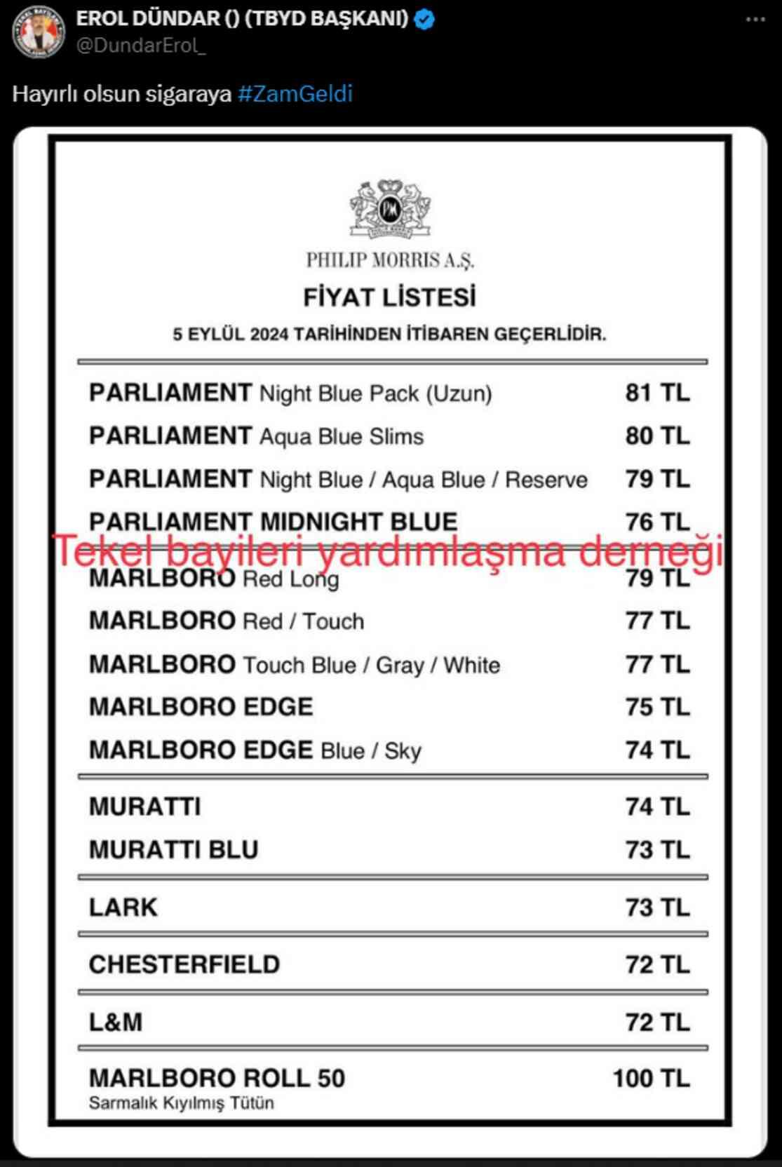 En ucuzu 72 lira oldu! Sigaraya okkalı bir zam daha geldi