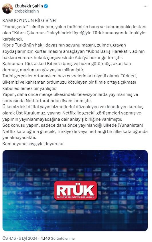 RTÜK blockage for the series portraying Turkish soldiers as occupiers: Famagusta will not be broadcasted on Netflix