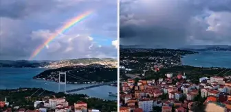 İstanbul'da yağmurun ardından gökyüzünde görsel şölen