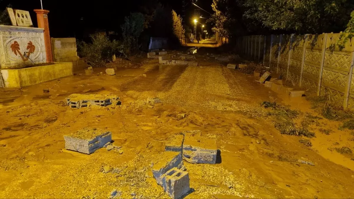 Çorum'un Alaca ilçesinde sağanak sonucu kümes hayvanları telef oldu, 2 otomobil sular altında kaldı