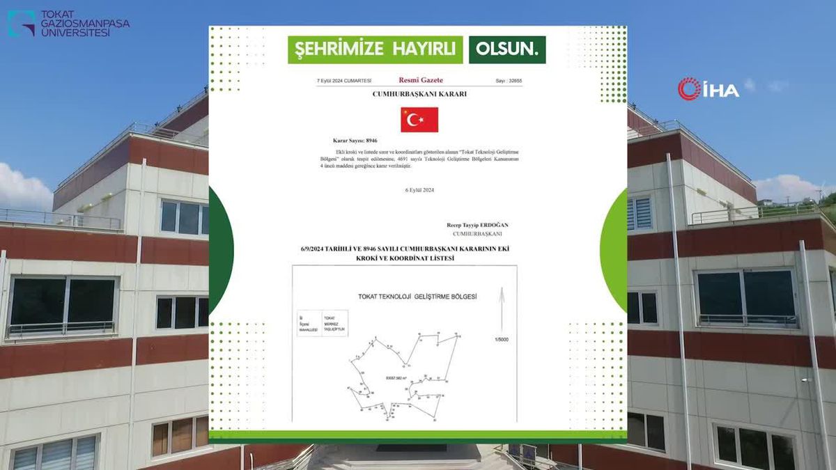 Cumhurbaşkanlığı onayı ile Tokat Teknopark 5 kat büyüdü