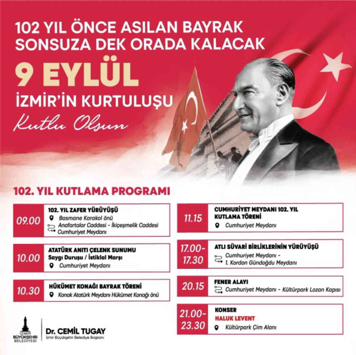 İzmir'in kurtuluşunun 102. kutlama etkinlikleri! 9 Eylül'de İzmir'de kimin konseri var?