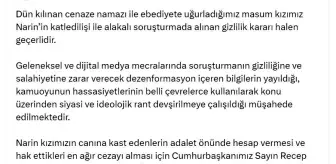 İletişim Başkanı Altun'dan Narin'in Katledilişi Soruşturmasına Dair Açıklama