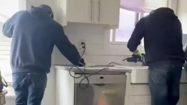 The workers who went to the wrong house renovated the kitchen from top to bottom while the homeowner was not at home.