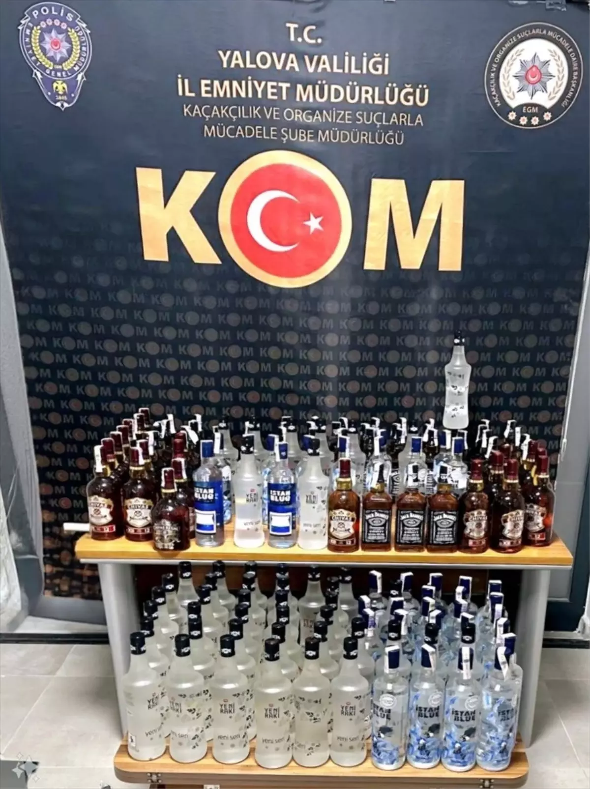 Yalova'da 150 Şişe Kaçak İçki Ele Geçirildi