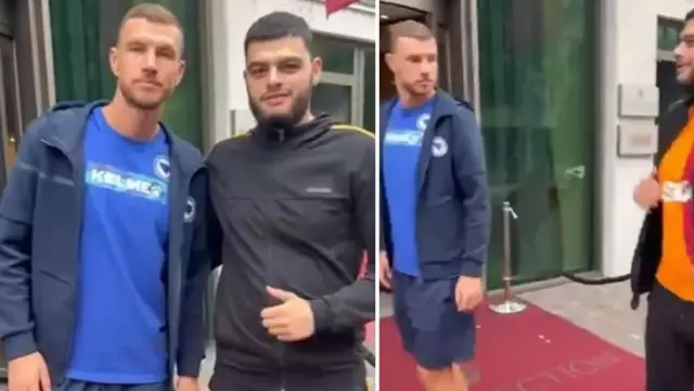 He literally beat the man with his gaze! The Galatasaray jersey drove Edin Dzeko crazy.