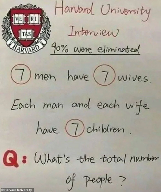 Was it asked in an interview at Harvard University? 90% of people cannot solve this question