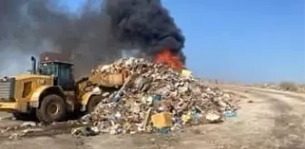 Hatay'ın Hassa ilçesinde çıkan çöp yangını söndürüldü