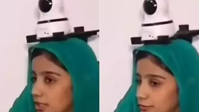 A father in Pakistan, concerned about his daughter's safety, had a security camera installed on her head.