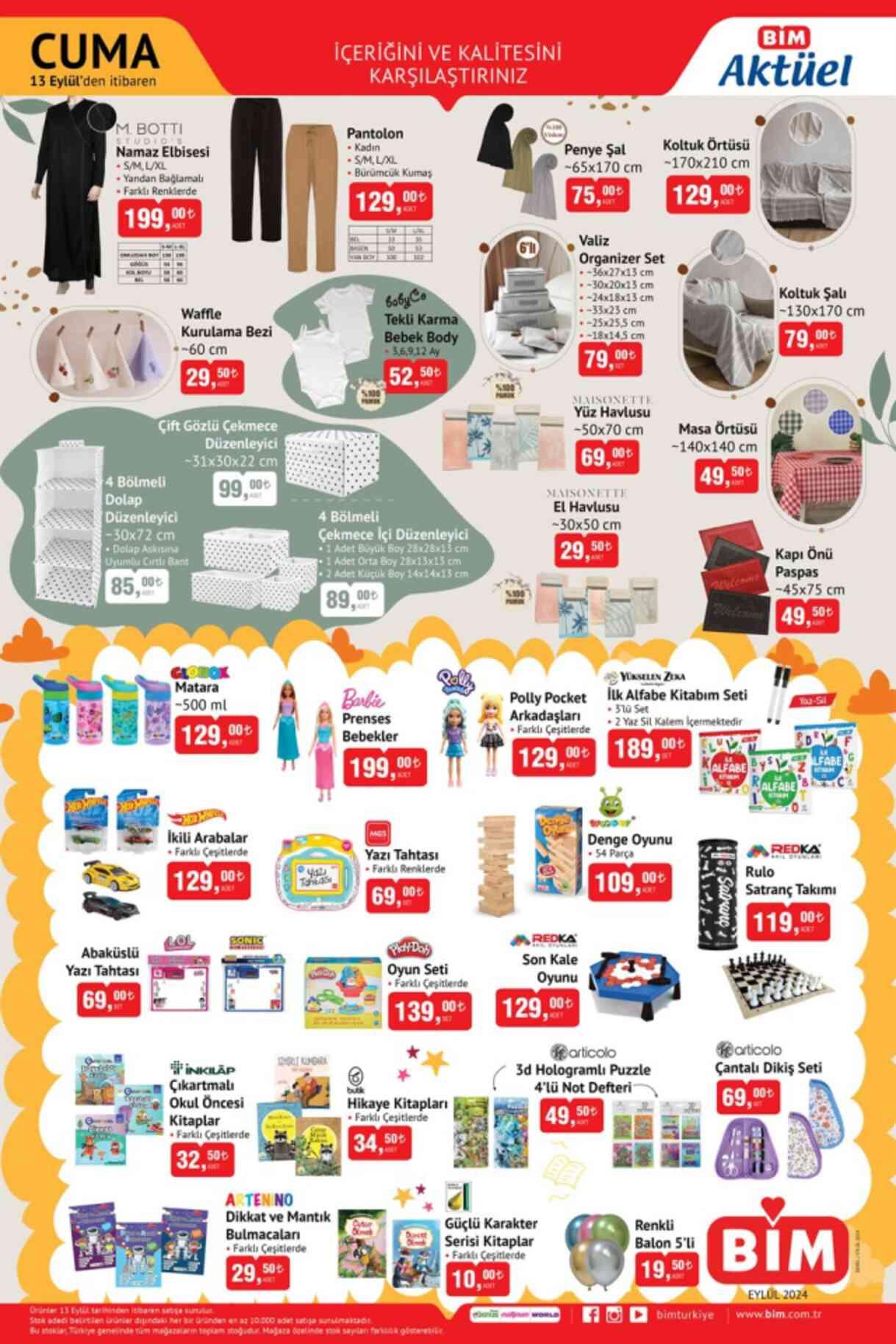 BİM AKTÜEL ÜRÜNLER: Bim'de hangi aktüel ürünler var? 13 Eylül Cuma bugün Bim'e hangi ürünler gelecek?