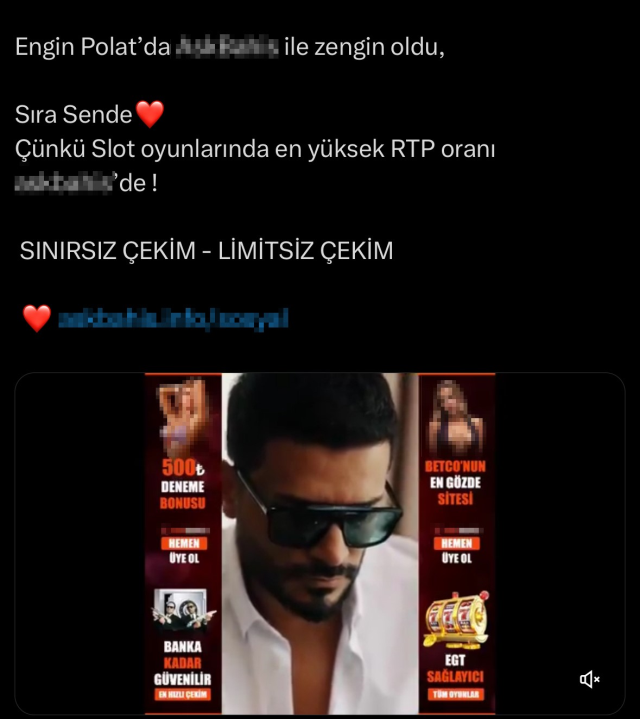 Advertisement of Engin Polat from an illegal betting site: He became rich here