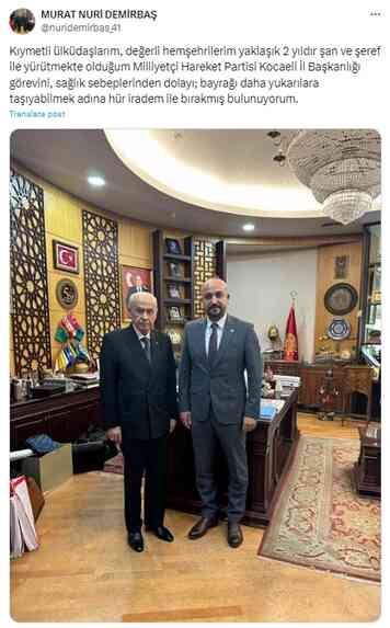 Kocaeli MHP İl Başkanı istifa etti mi, neden istifa etti? Murat Nuri Demirbaş kimdir, kaç yaşında?