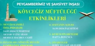 Köyceğiz'de Mevlid-i Nebi ve Camiler Haftası Etkinlikleri Başlıyor