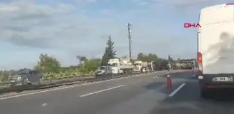 Sapanca'da Etilen Glikol Yüklü Tanker Devrildi