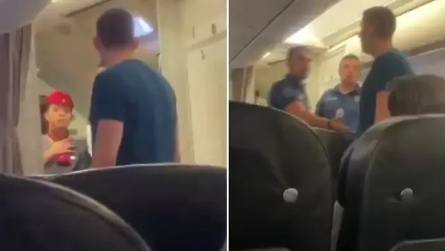 The hooligan who caused a disturbance on the THY plane! He cursed at the cabin crew, saying 