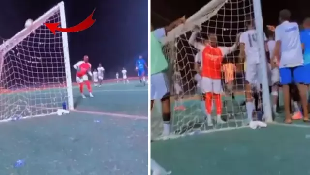 No one would believe it without a video! Look at the position where the referee gave the goal.