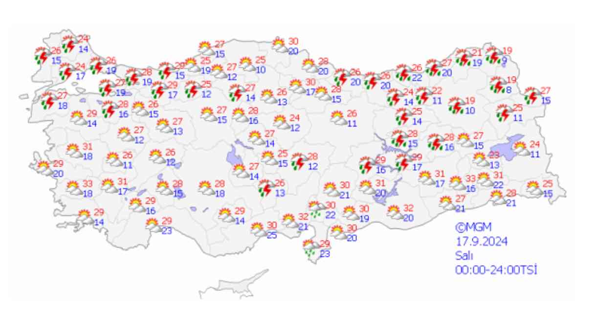 17 EYLÜL HAVA DURUMU Bugün hava nasıl olacak? İstanbul, Ankara, İzmir, Bursa hava durumu!