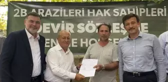 2B Arazilerinin Devir Sözleşme Töreni Bayındır'da Yapıldı