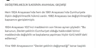 Değiştirilmezlik İlkesi Anayasal Geçmişiyle Açıklandı