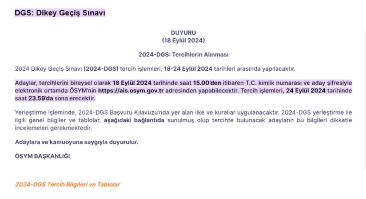 DGS TERCİHLERİ BAŞLADI DGS tercihleri nasıl ve nereden yapılır? DGS tercih kılavuzu!