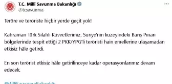 Barış Pınarı Operasyonu'nda 2 PKK/YPG'li Terörist Etkisiz Hale Getirildi