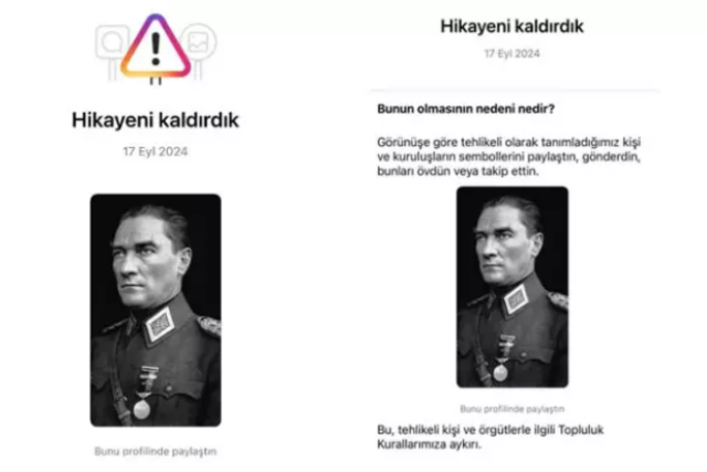 Instagram Atatürk'ün fotoğrafını neden kaldırdı?